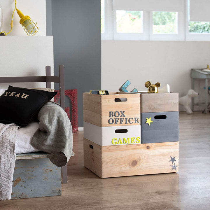 Compactor Aufbewahrungsbox Helles Holz 40 x 30 x H.23 cm RAN6476, 40 x 30 x H.23 cm