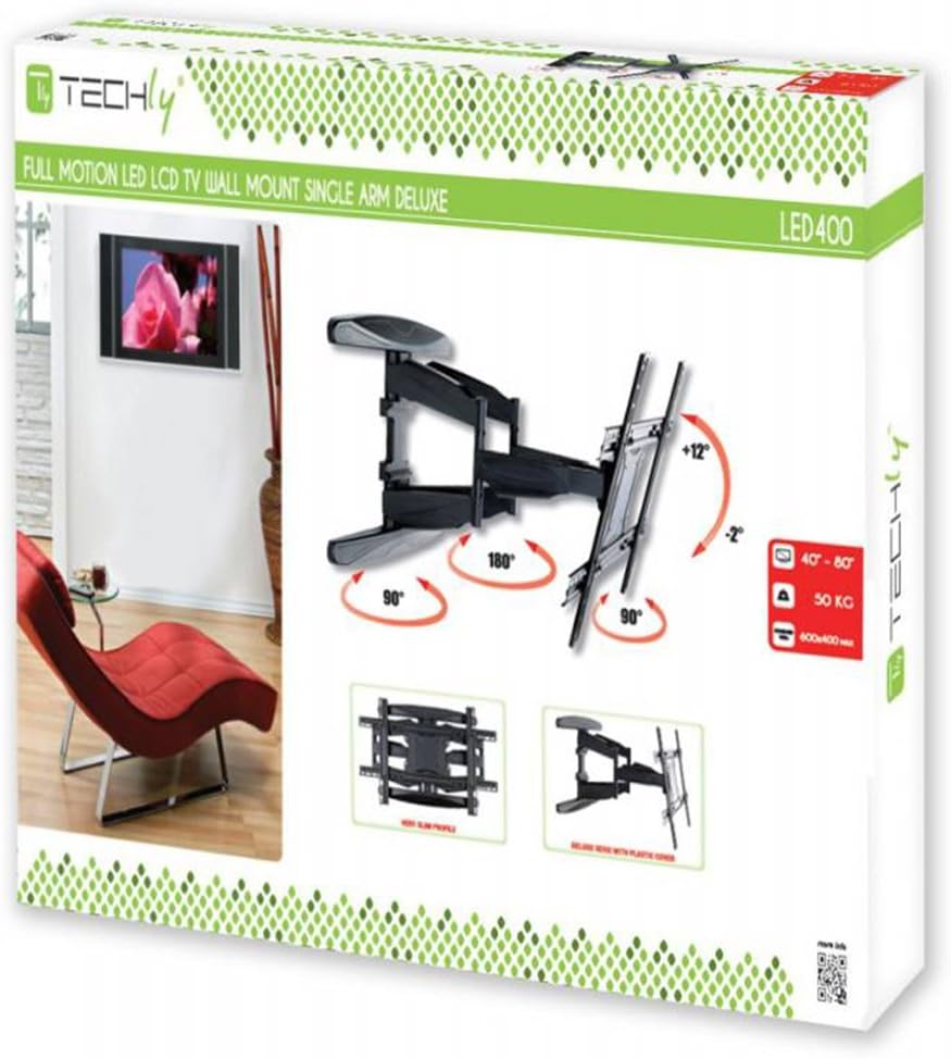 Slim Support Lcd/Led 40-80" Black 40"-80" fino a 496 mm Schwarz, 40"-80" fino a 496 mm Schwarz