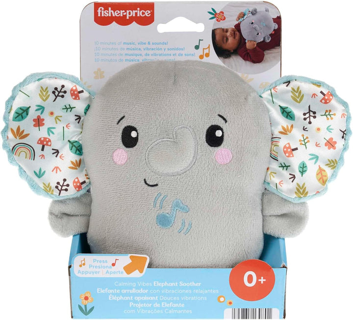 FISHER-PRICE Schlummer Elefant-Spieluhr - Plüschelefant mit beruhigender Vibration, bis zu 10 Minute