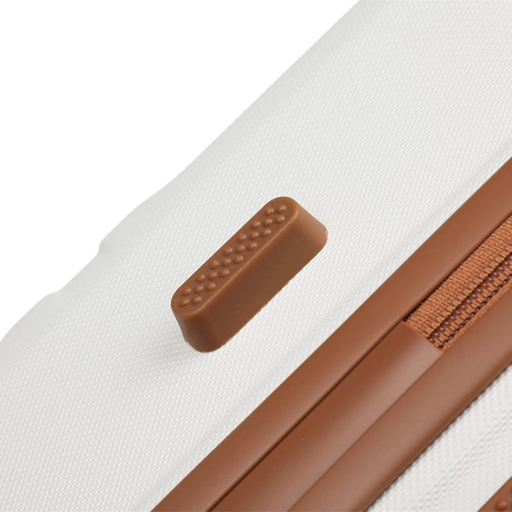 KONO Kosmetikkoffer Hartschale Klein Beautycase Damen Handgepäck, 28x21x15cm (Cremeweiss)