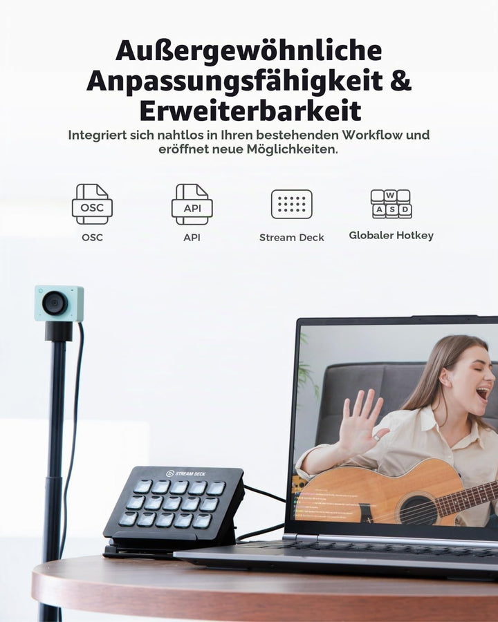 OBSBOT Meet SE 1080P 100FPS Webcam für PC, USB-Webcam mit AI-Tracking, Mikrofon, Stativ, gestaffelte