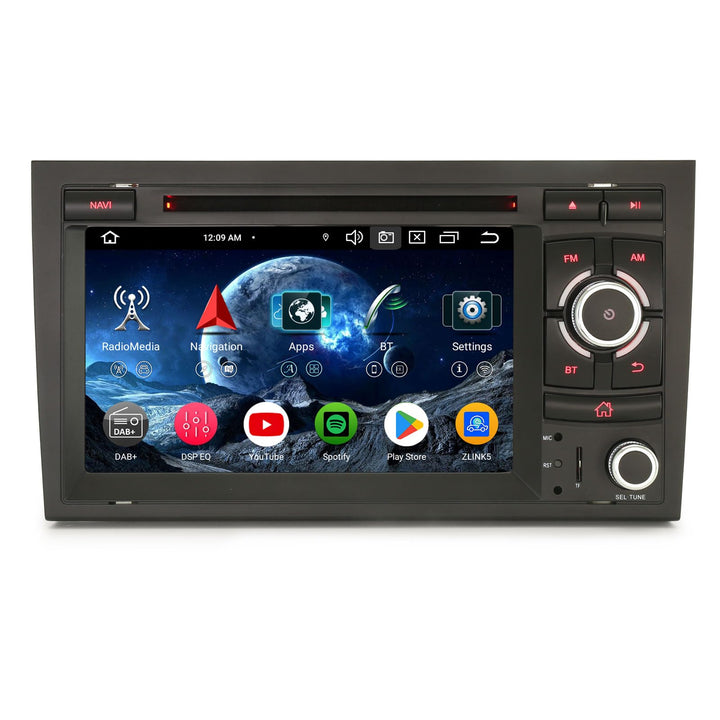 Erisin 8-Kern 4GB+64GB Android 14 Autoradio Bluetooth GPS Navigation Für Audi A4 S4 RS4 RNS-E SEAT E