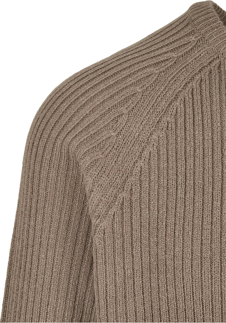 Urban Classics Herren Strickpullover mit Raglan Ärmeln, Rib-Struktur & Rundhals, nahtfreie Schultern