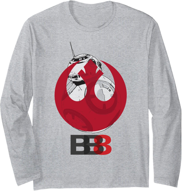 Star Wars The Last Jedi BB-8 Behind Rebel Logo Langarmshirt