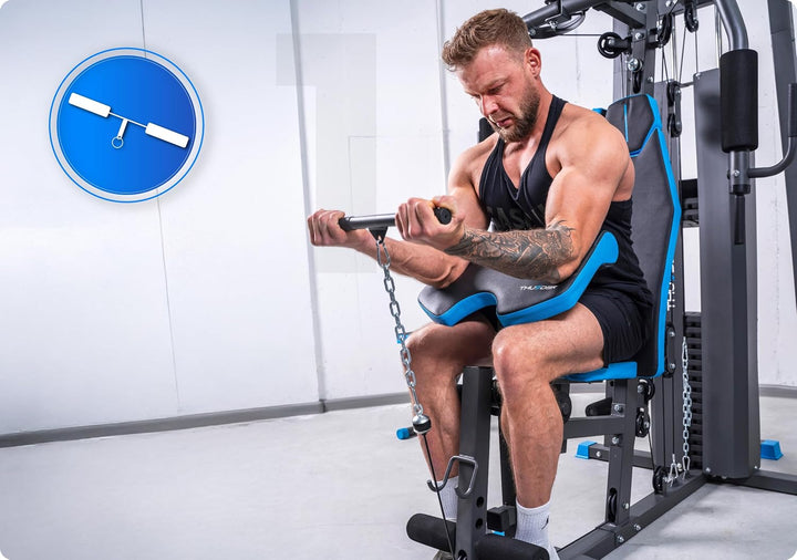 THUNDER Multifunktionale Kraftstation Home Gym Fitnessstation mit Kabelzug &amp; Muskelaufbau Training H