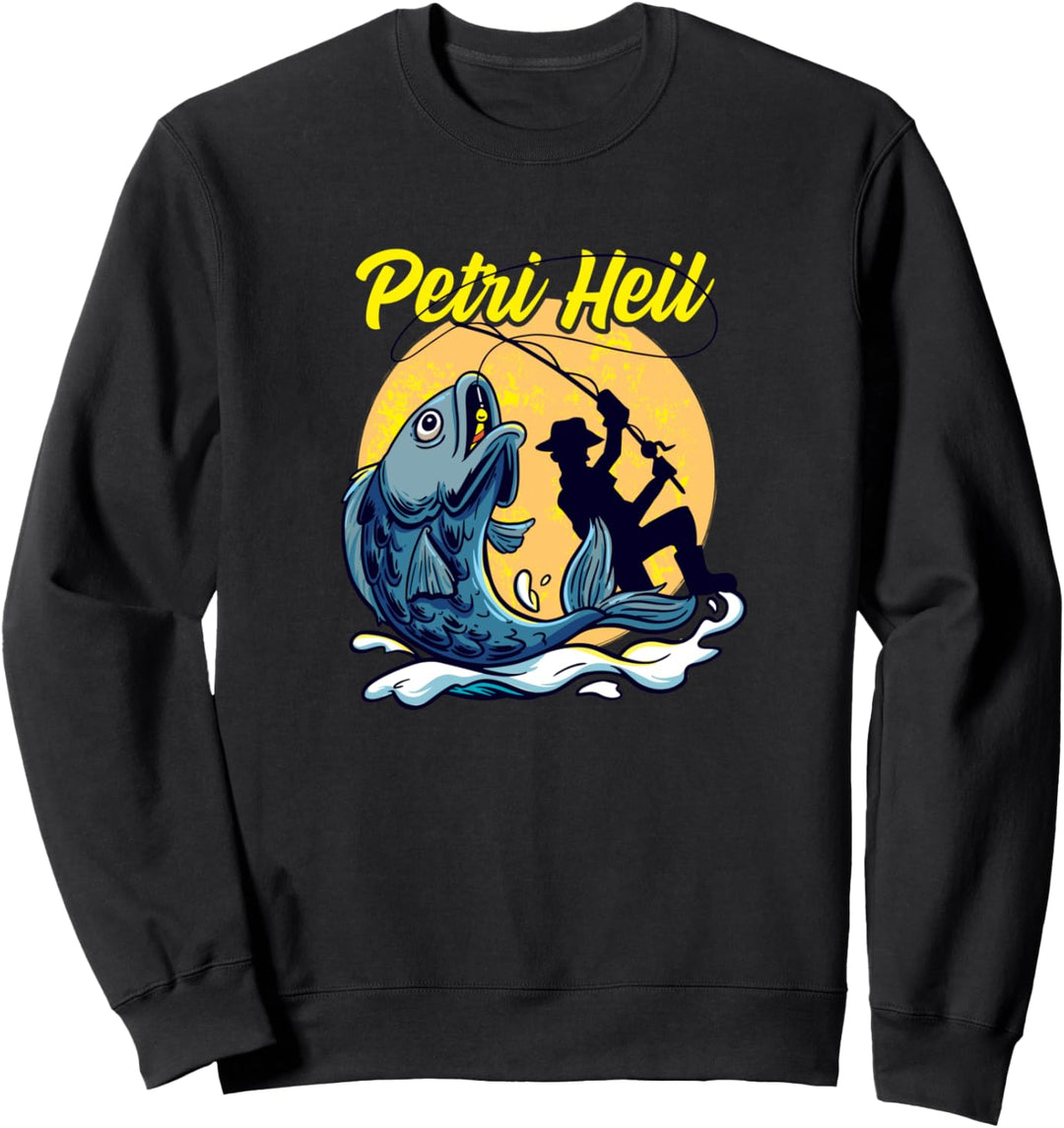 Angler Design Petri Heil für Fischer Sweatshirt