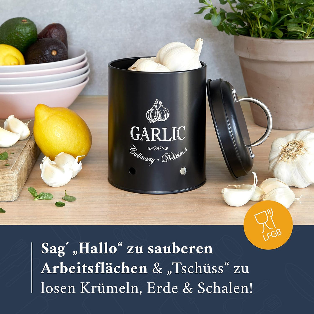 HIKITCHEN Vorratsbehälter Set I Perfekt als Kartoffeltopf, Knoblauchtopf und Zwiebeltopf I Die stilv