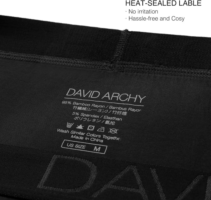 DAVID ARCHY Bambus Boxershorts Herren Unterhosen Männer Boxershorts, Weich, Hautfreundlich und Luftd