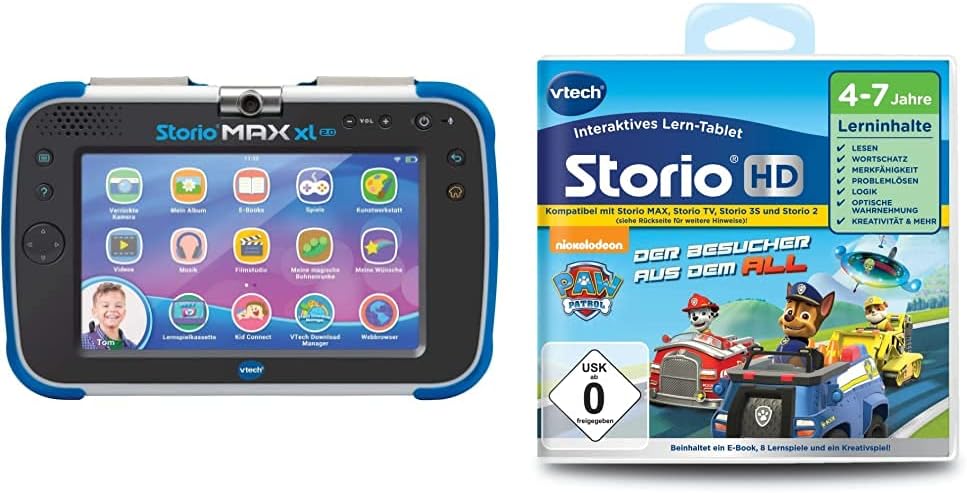 Vtech 80-194604 Storio MAX XL 2.0 Kindertablet, Mehrfarbig & 80-274104 - Lernspiel für Tablet - Paw
