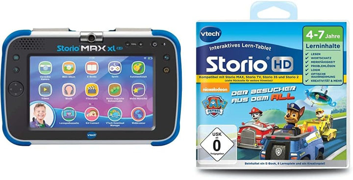 Vtech 80-194604 Storio MAX XL 2.0 Kindertablet, Mehrfarbig & 80-274104 - Lernspiel für Tablet - Paw