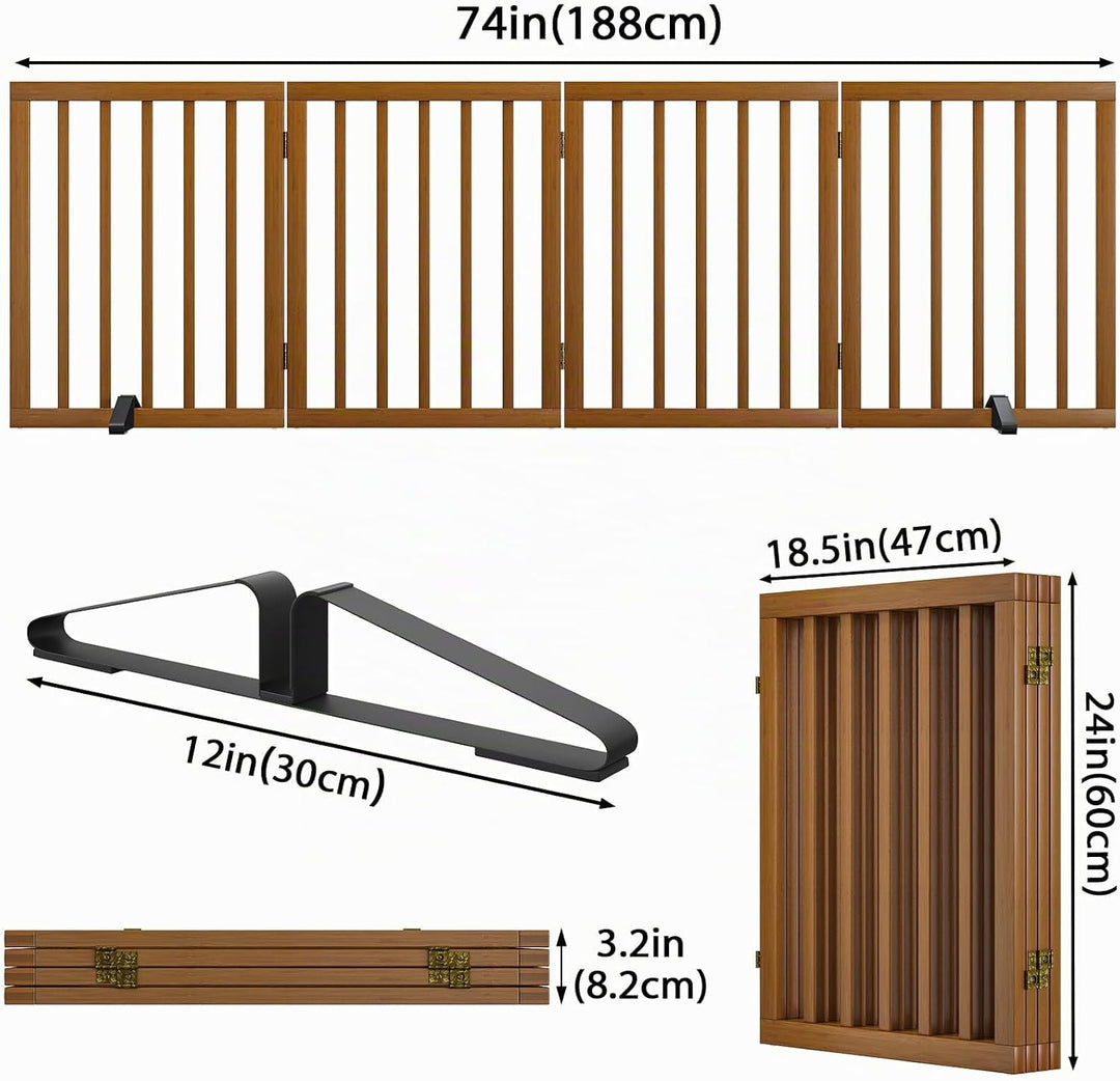 Freistehendes Hundegitter, Faltbares Hundebarriere für Tür,Treppen,Flur,Küche &amp; Schlafzimmer, Freist