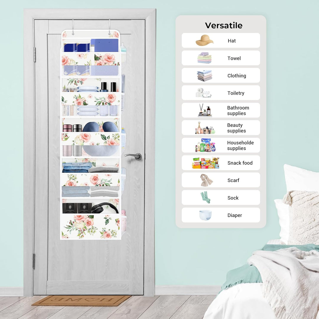 Clastyle Blumen Tür Hängeaufbewahrung Blätter Hängeorganizer für Camping Bad Schrank Schlafzimmer Mä