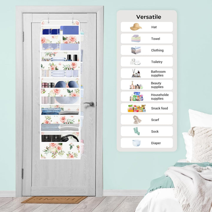 Clastyle Blumen Tür Hängeaufbewahrung Blätter Hängeorganizer für Camping Bad Schrank Schlafzimmer Mä
