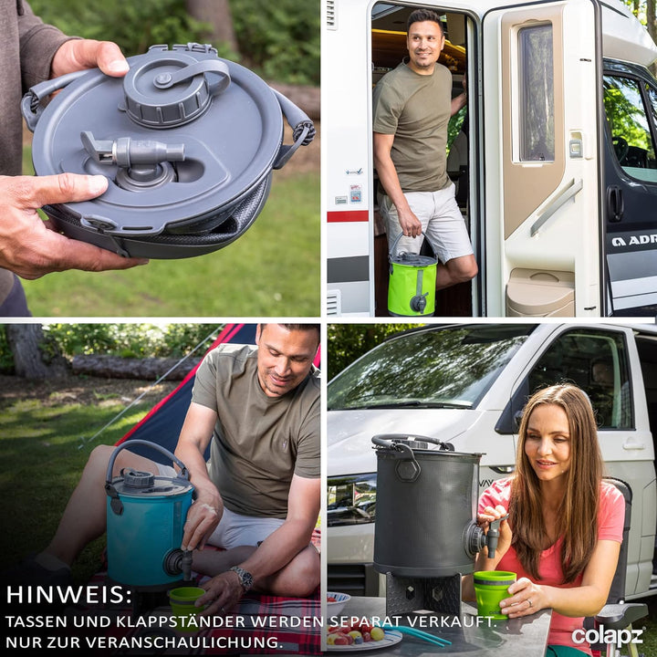 Colapz 2-in-1 Faltbarer Wasserkanister mit Hahn – BPA-freier Trinkwasserbehälter &amp; Falteimer für Cam