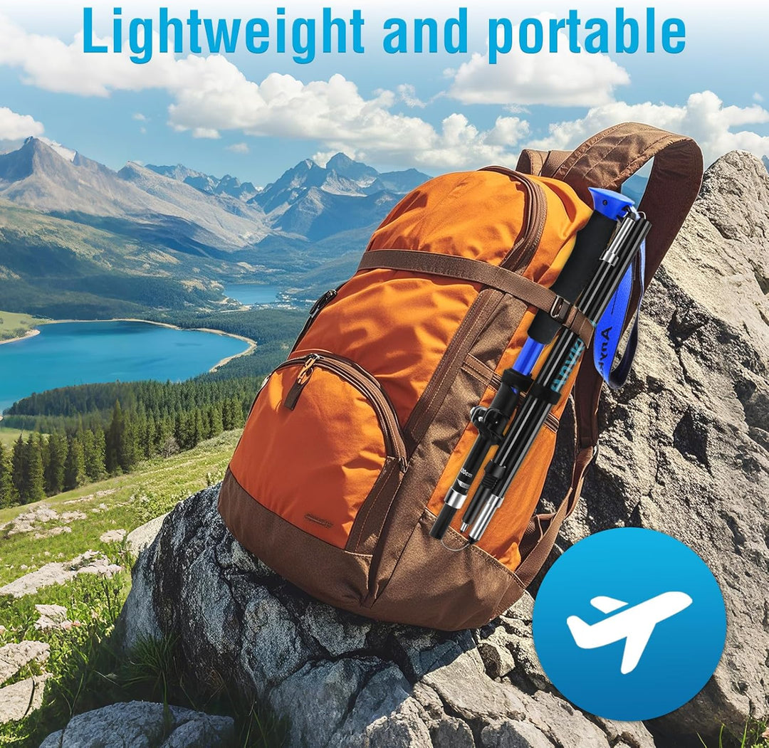 Anykuu Wanderstöcke 2PCS Verstellbar 110-130cm Walking Stöcke 7075 Aluminium Ultraleichte Trekkingst
