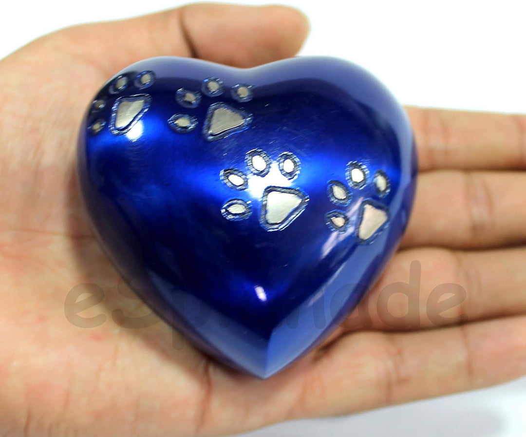 eSplanade Mini Brass Urn Heart Shaped Keepsake Memorial Jar Pot Container | Small urn in Box for Ash