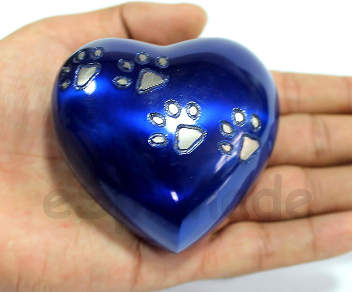 eSplanade Mini Brass Urn Heart Shaped Keepsake Memorial Jar Pot Container | Small urn in Box for Ash