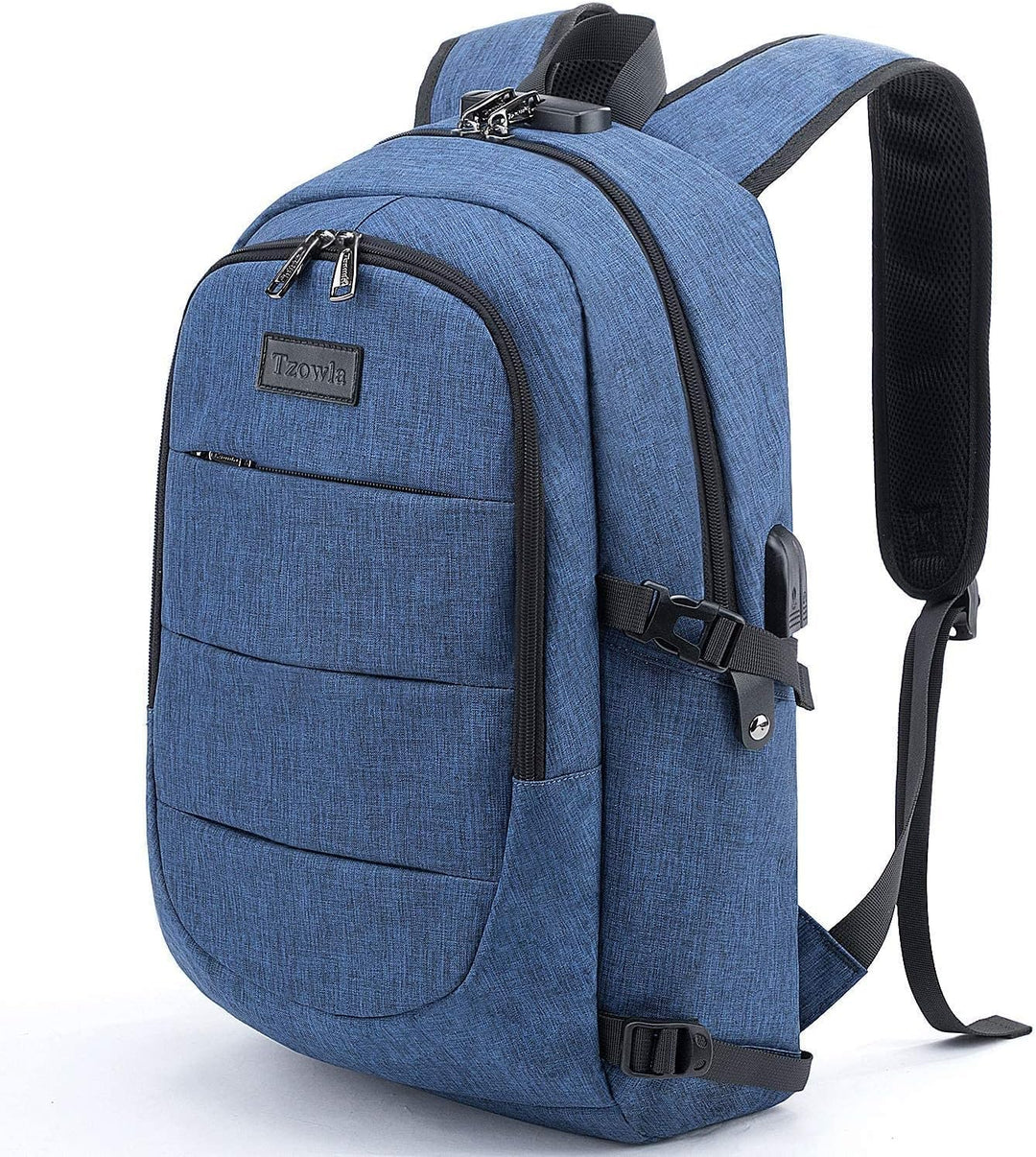 Tzowla Laptop Rucksack Herren und Damen, Reiserucksack Wasserdicht Anti-Diebstahl mit USB-Ladeanschl