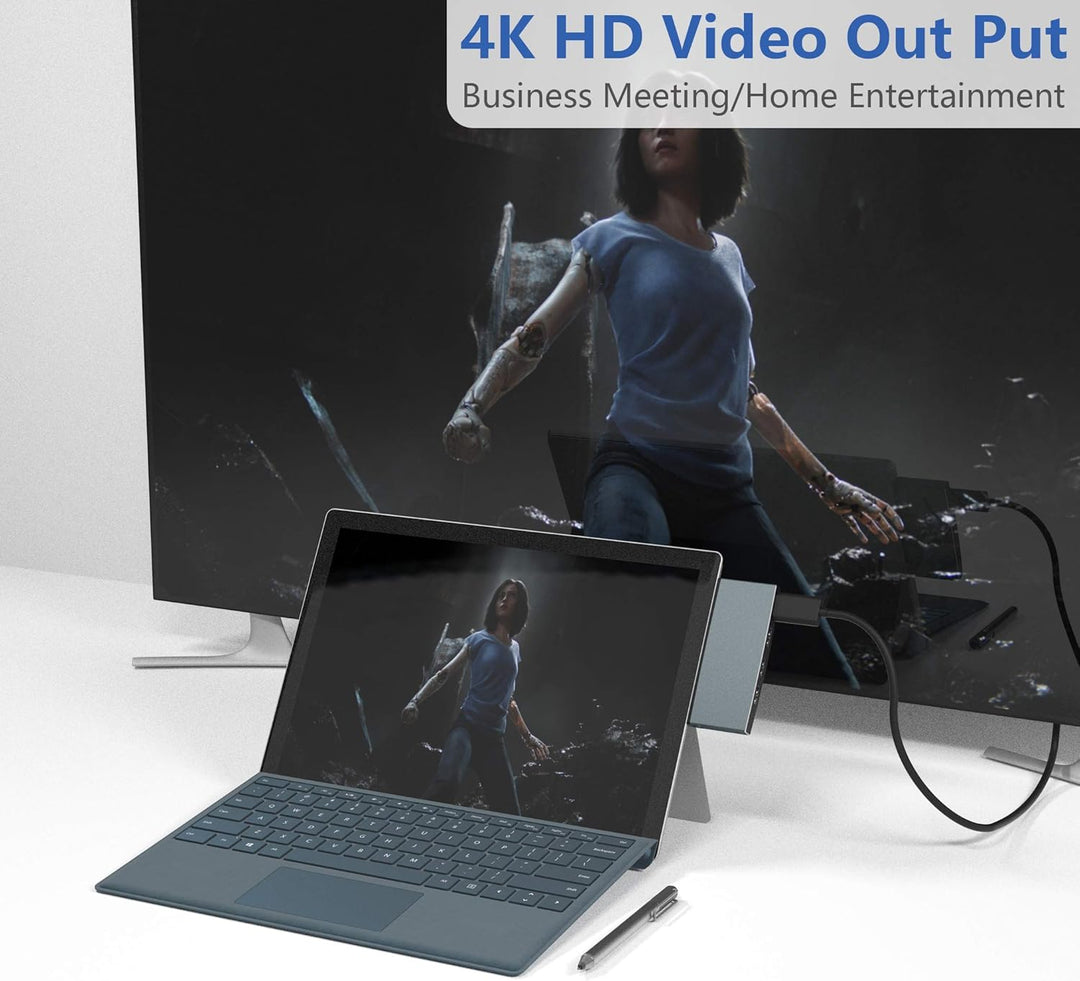 Cateck Microsoft Surface Pro USB Hub Docking Station, Aluminium Surface Pro 4/5/6 USB 3.0 Hub Adapte