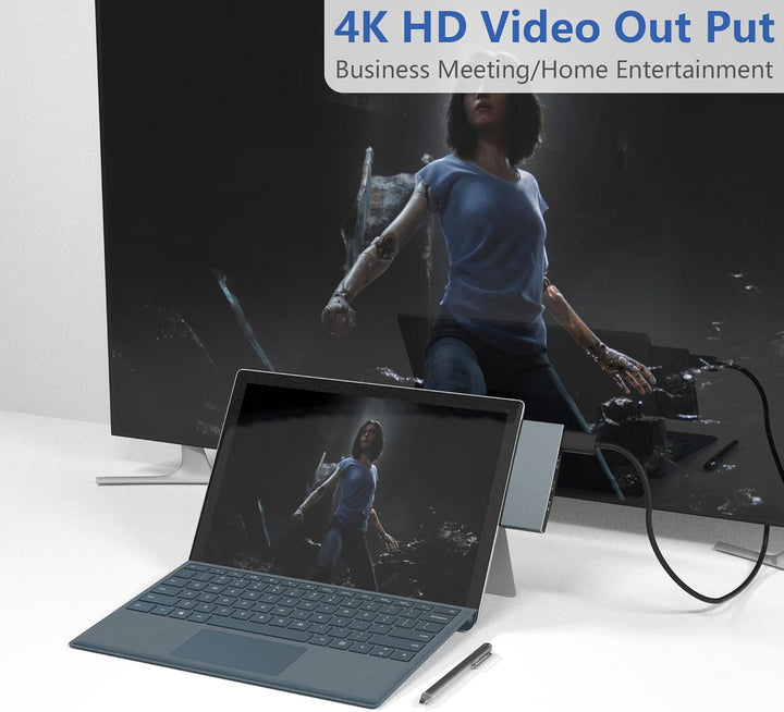 Cateck Microsoft Surface Pro USB Hub Docking Station, Aluminium Surface Pro 4/5/6 USB 3.0 Hub Adapte