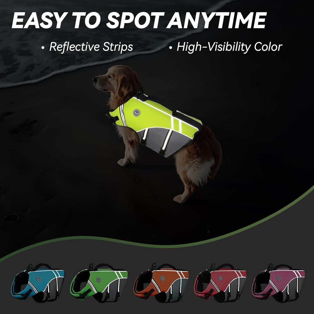 VIVAGLORY Sportstil Schwimmweste für Hunde mit Hervorragendem Auftrieb, Einstellbar & Langlebig Schw