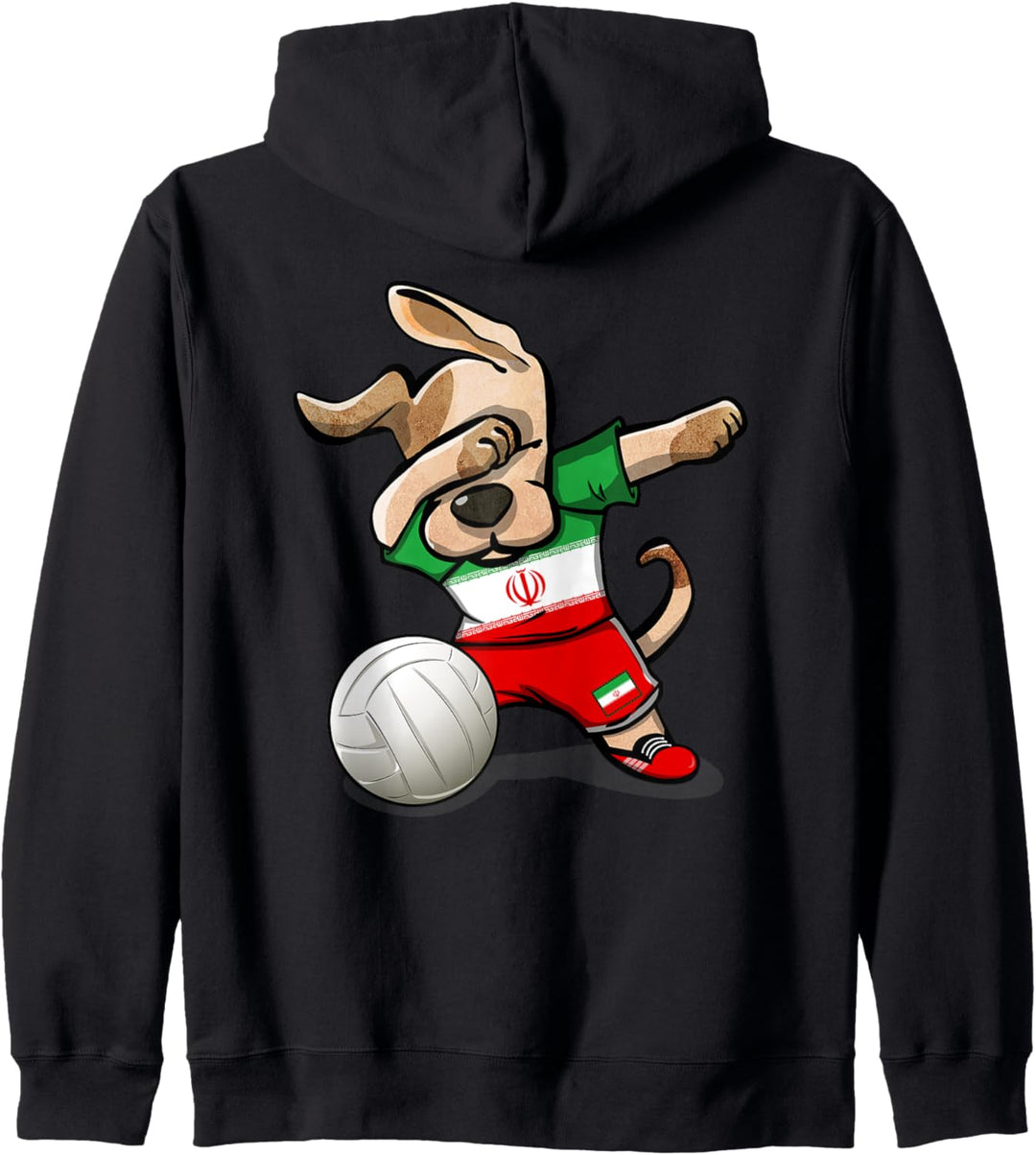 Lustiger Tupfender Hund Iran Volleyball - Iranische Flagge Kapuzenjacke