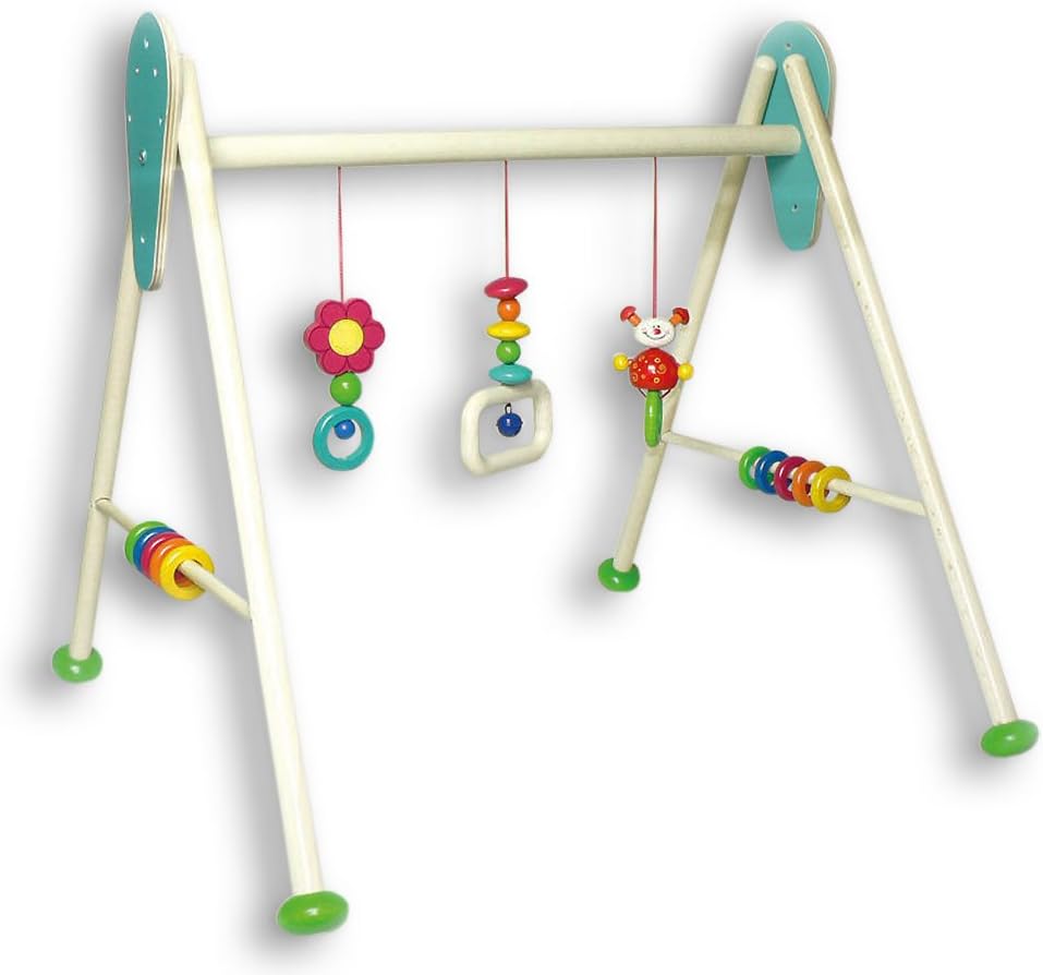 Hess Holzspielzeug 13373 - Babyspielgerät Käfer Tom aus Holz, höhenverstellbar, ca. 62 x 57 x 55 cm
