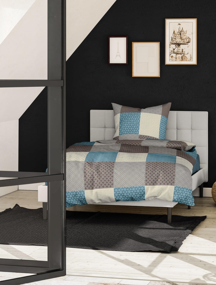 Bierbaum Bettwäsche 6277, Fein-Biber, Made in Germany, mokka 04, 155 x 220 cm + 80x80 cm, Komfortgrö