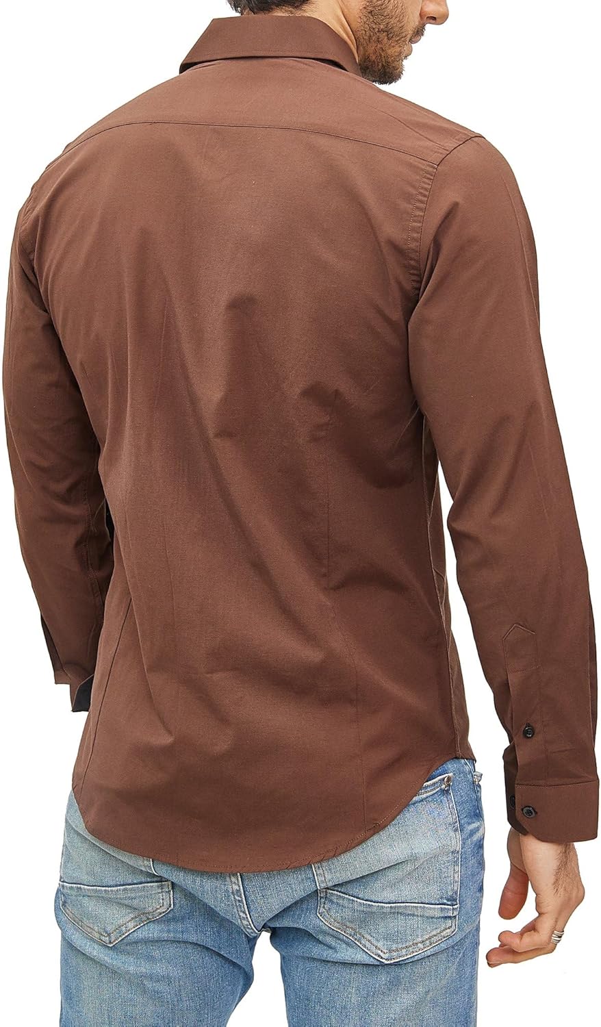 Subliminal Mode Herren Klassisches Hemd S Braun, S Braun