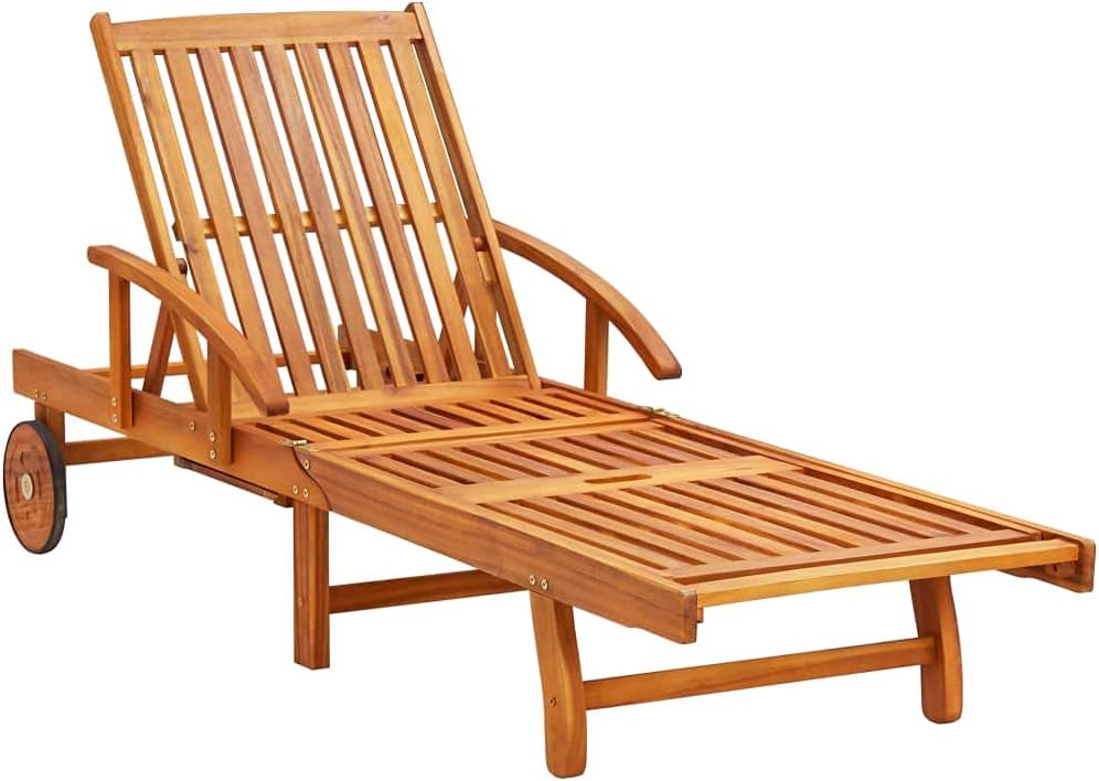 vidaXL 2X Akazienholz Massiv Sonnenliege mit Auflagen Klappbar Relaxliege Liegestuhl Gartenliege Hol