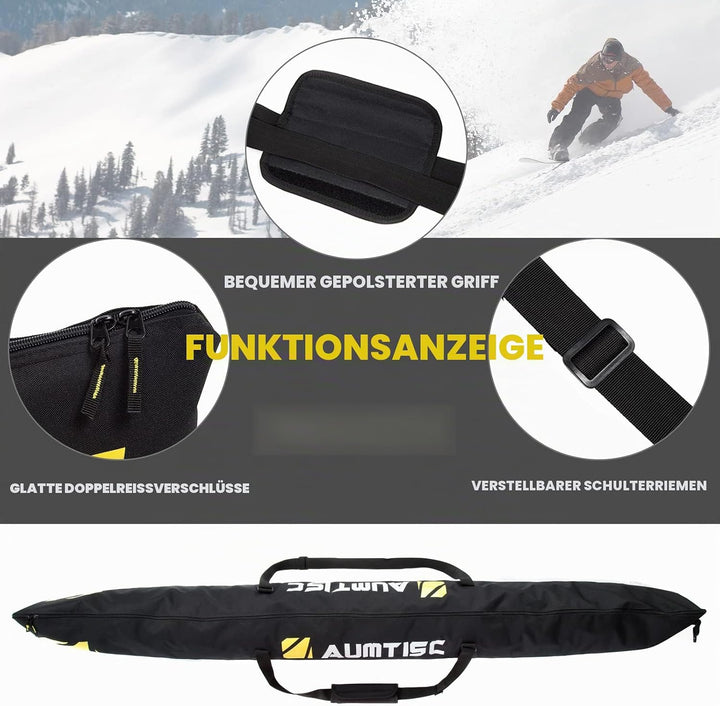 AUMTISC Skitasche Set Skisack &Skischuhtasche Längenverstellbare Bis 200 cm für 1 Paar Ski & Skischu