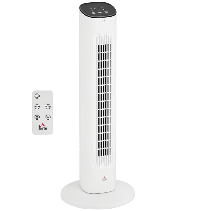 HOMCOM Turmventilator mit Fernbedienung 85° oszillierender 78 cm Standventilator mit 3 Geschwindigke