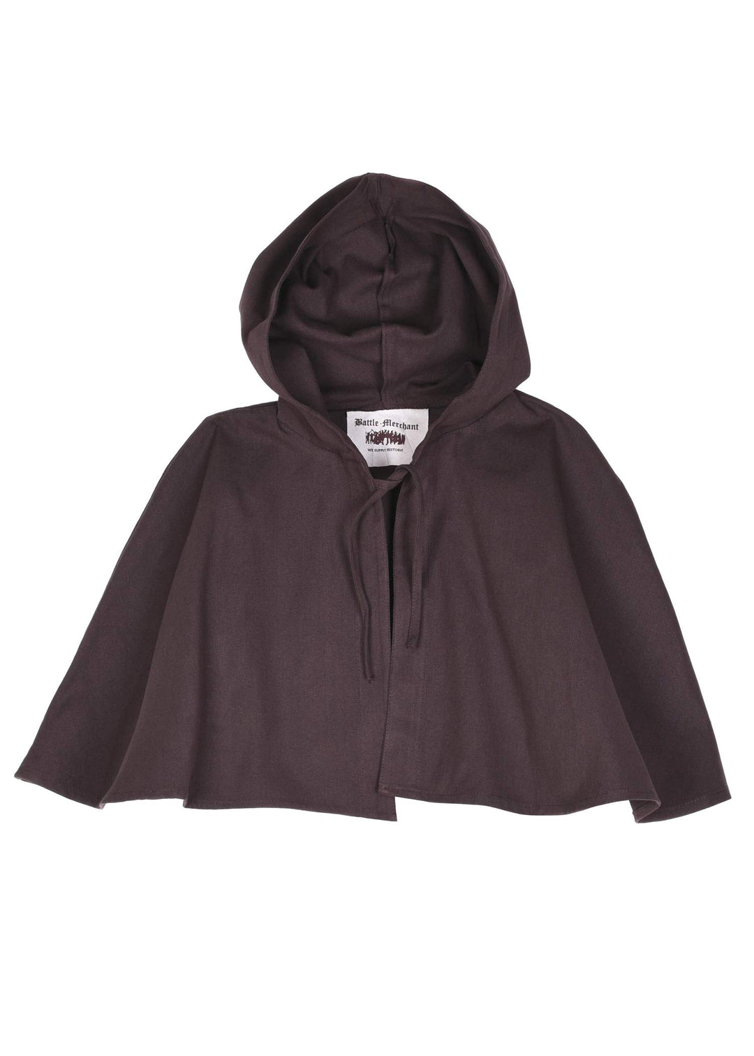 Battle-Merchant Grosse Mittelalter Gugel Damen Herren Schwarz Braun Larp Wikinger Kostüm Kleidung, B