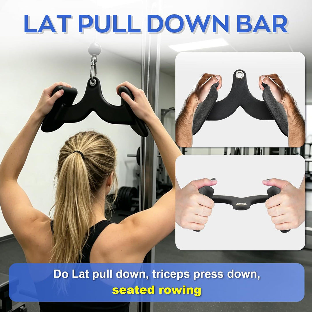 Latzug-Aufsätze,Home Gym Fitness Rowing,T-Stange V-Stange Trizeps-Zugstange, gummibeschichteter Grif