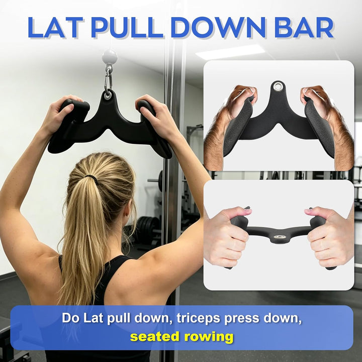 Latzug-Aufsätze,Home Gym Fitness Rowing,T-Stange V-Stange Trizeps-Zugstange, gummibeschichteter Grif