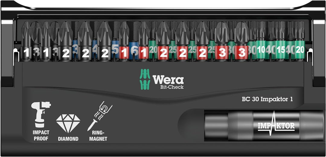 Wera Bit-Sortiment, Bit-Check 30 Impaktor 1, 30-teilig, 05057690001 30 Impaktor 1 Single