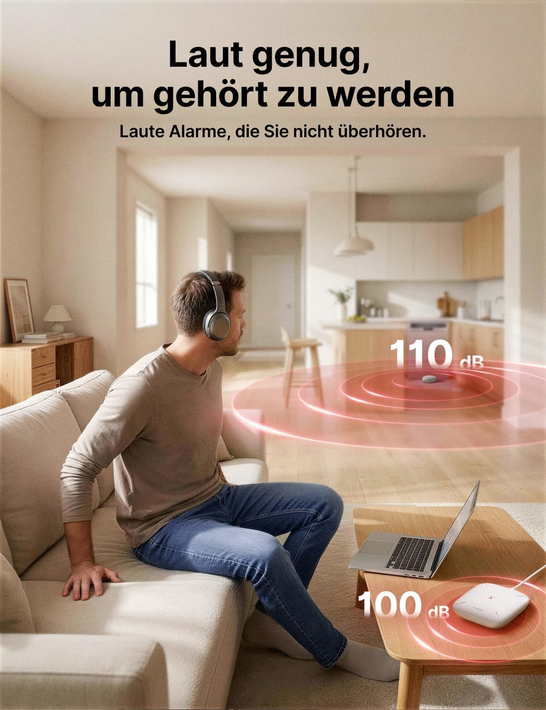 X-Sense Smart Wassermelder mit Batterie, WLAN Wassersensor, kompakter Überschwemmungssensor mit Eins