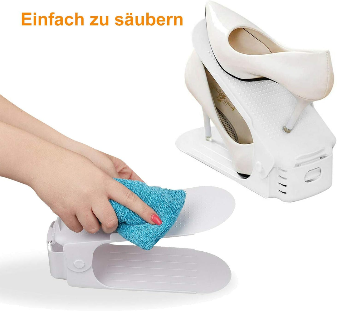 Aufun Einstellbare Schuhregale 30 Stück Schuhstapler/Schuhhalter Set, 3 höhenverstellbar, Platzspare