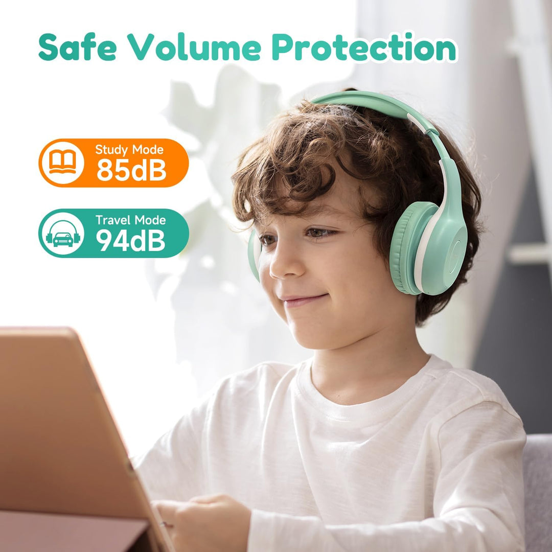 EarFun Bluetooth Kopfhörer Kinder, 85/94dB Lautstärkeregelung, HiFi Sound, HD-Mikrofon, 40 Std Akku,