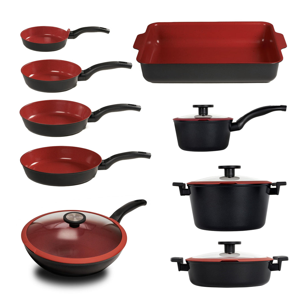 CLASSE ITALY, Pfannen-Set, 13 Stück, PFAS-frei, Antihaftbeschichtung, 5-lagig, ohne PTFE, PFOA, 100