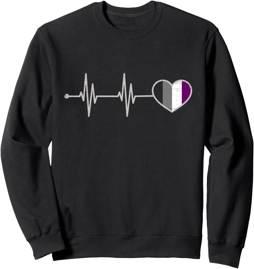 LGBTQIA Pride Geschenk Ace Flagge Herzschlag Asexuell Sweatshirt