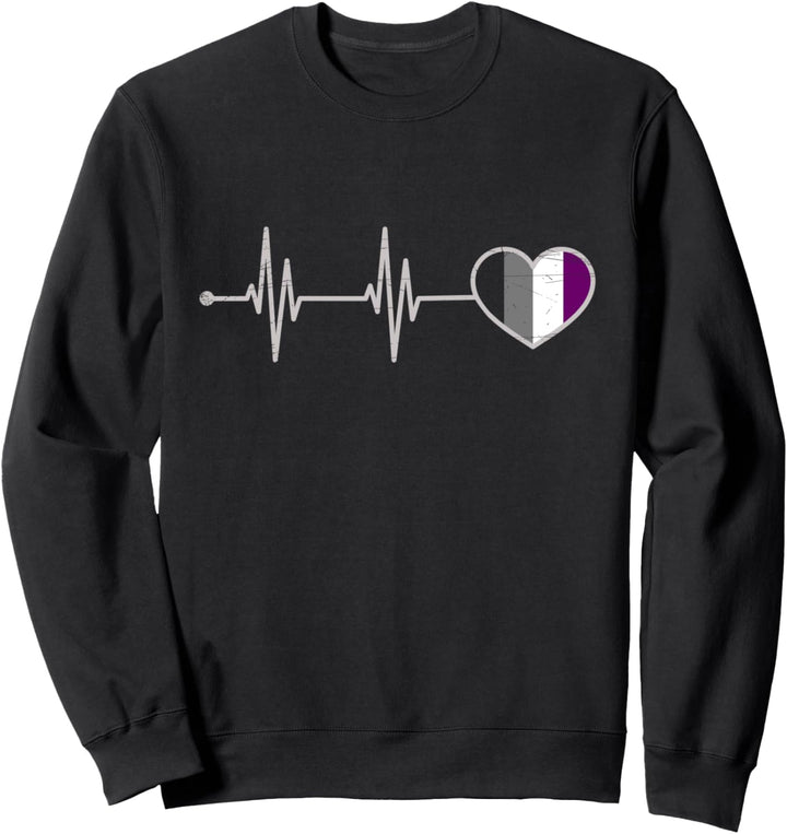 LGBTQIA Pride Geschenk Ace Flagge Herzschlag Asexuell Sweatshirt