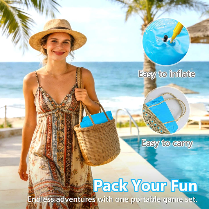 Luxfero Aufblasbares Wasserspielzeug, Tic Tac Toe Pool Spielzeug mit 10 Aufblasbarer Ball, Aufblasba