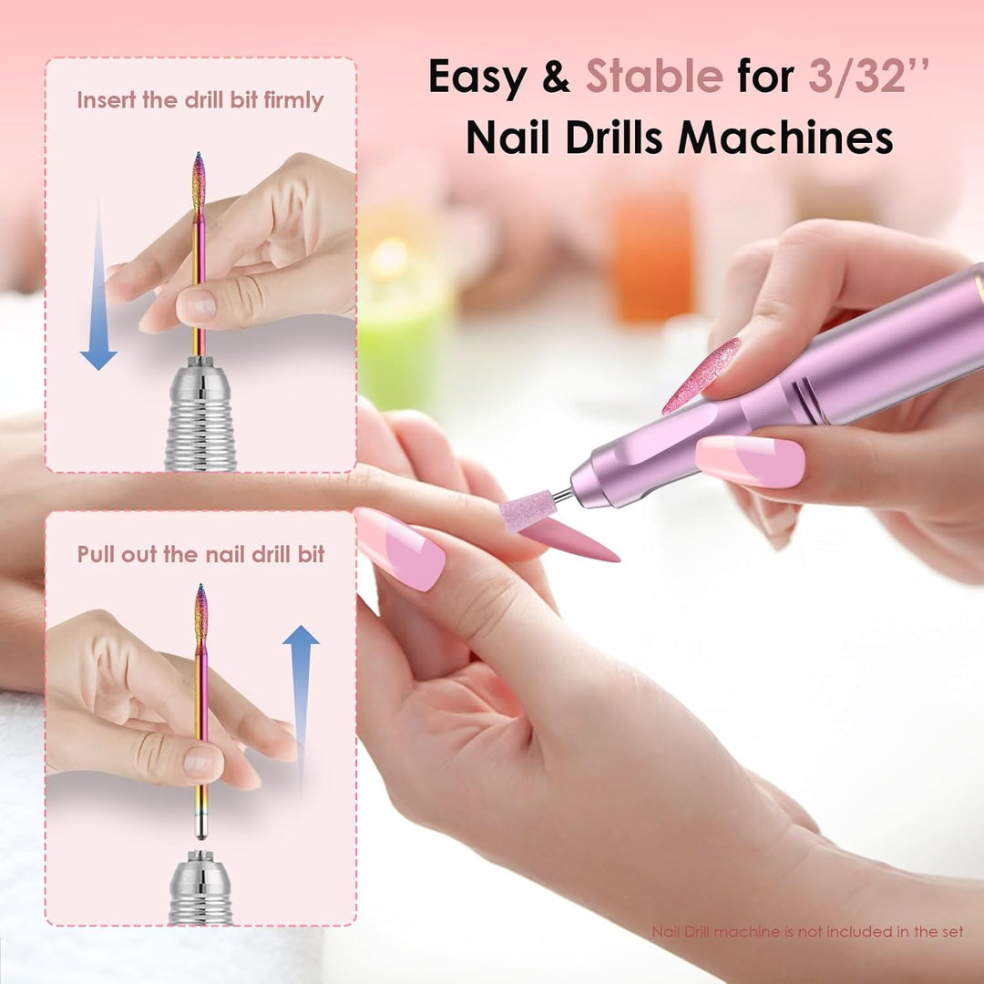 26Stück Nagelfräser Bits Set, 3/32'' professionelle Keramik-Nagelfräser Aufsätze für Nagelbohrer, Di