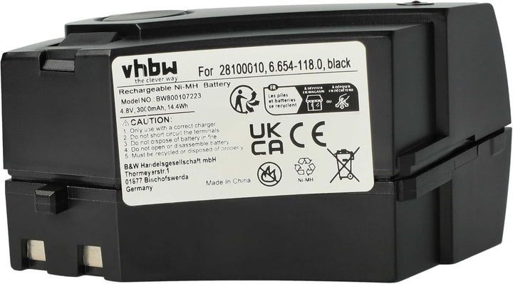 vhbw 1x Akku kompatibel mit Kärcher KC55 Staubsauger Schwarz (3000 mAh, 4,8 V, NiMH)