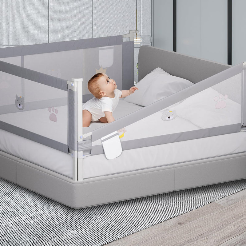 Jopassy Bettgitter 150cm Bettschutzgitter Kinderbettgitter, Rausfallschutz Boxspringbett, Kinderbett