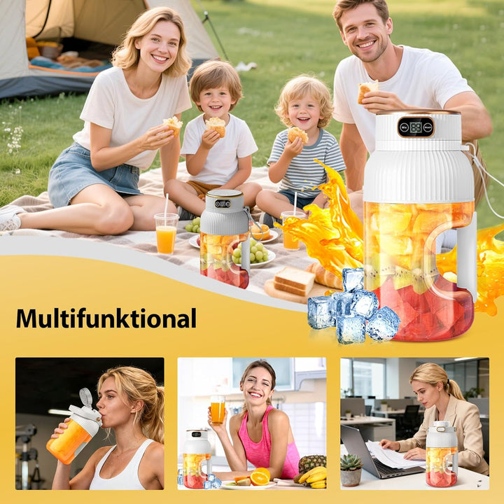 【Upgraded】Fine Life Pro Tragbarer Mixer & Smoothie Maker, 1200ML Becher mit Auslaufsicherem Deckel &
