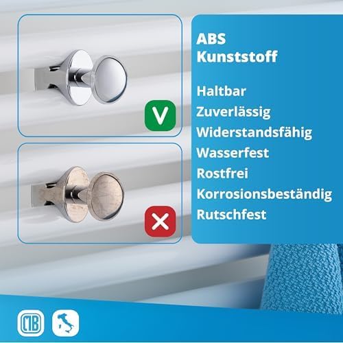 1 Paar Grip - Handtuchhalter ohne Bohren für das Badezimmer, selbstschraubend am Badheizkörper, ohne