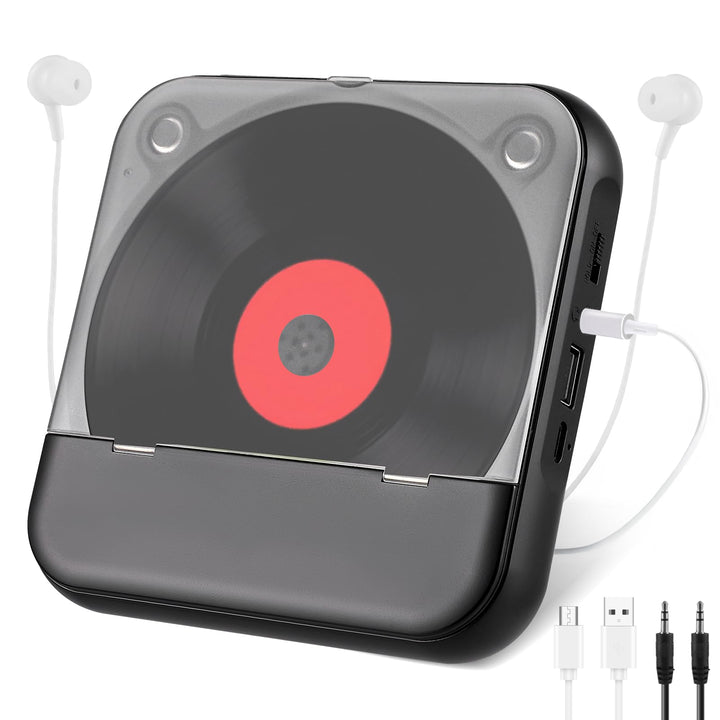 Tragbarer CD Player mit Bluetooth 5.3 - Kinder CD Spieler mit 2000mAh Akku, USB, MP3 Wiedergabe, AUX