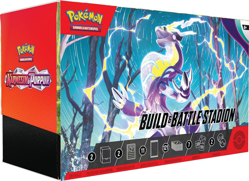 Pokémon-Sammelkartenspiel: Build & Battle Stadion Karmesin & Purpur (2 Decks, 11 Boosterpacks & mehr